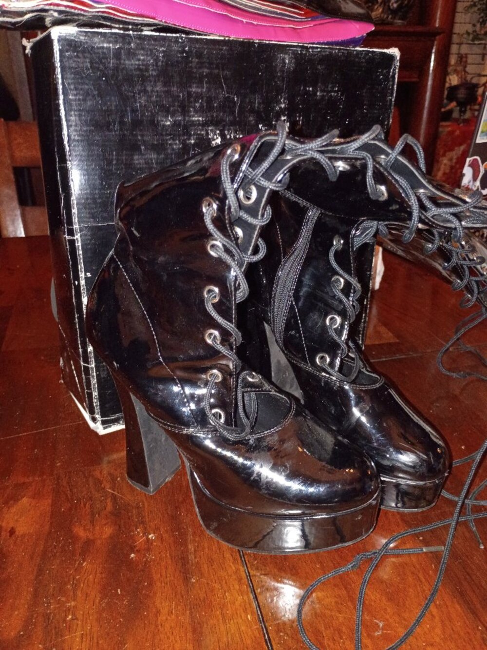 Patent Leather Club Boots